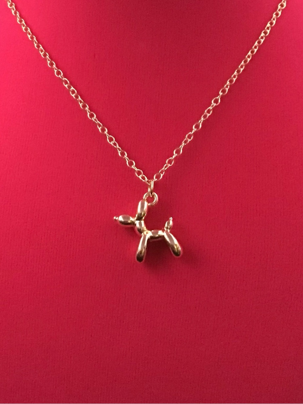 14k Gold Plated Balloon Dog Necklace